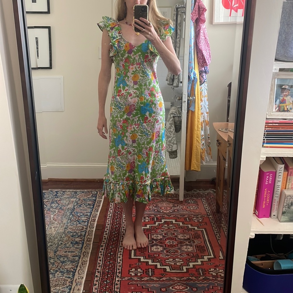 Colorful Olympia Floral Mille Dress